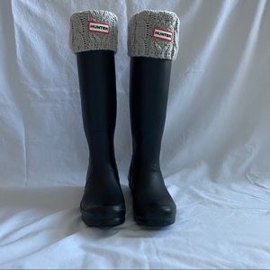 Hunter Boot Socks Cable Knit Gray